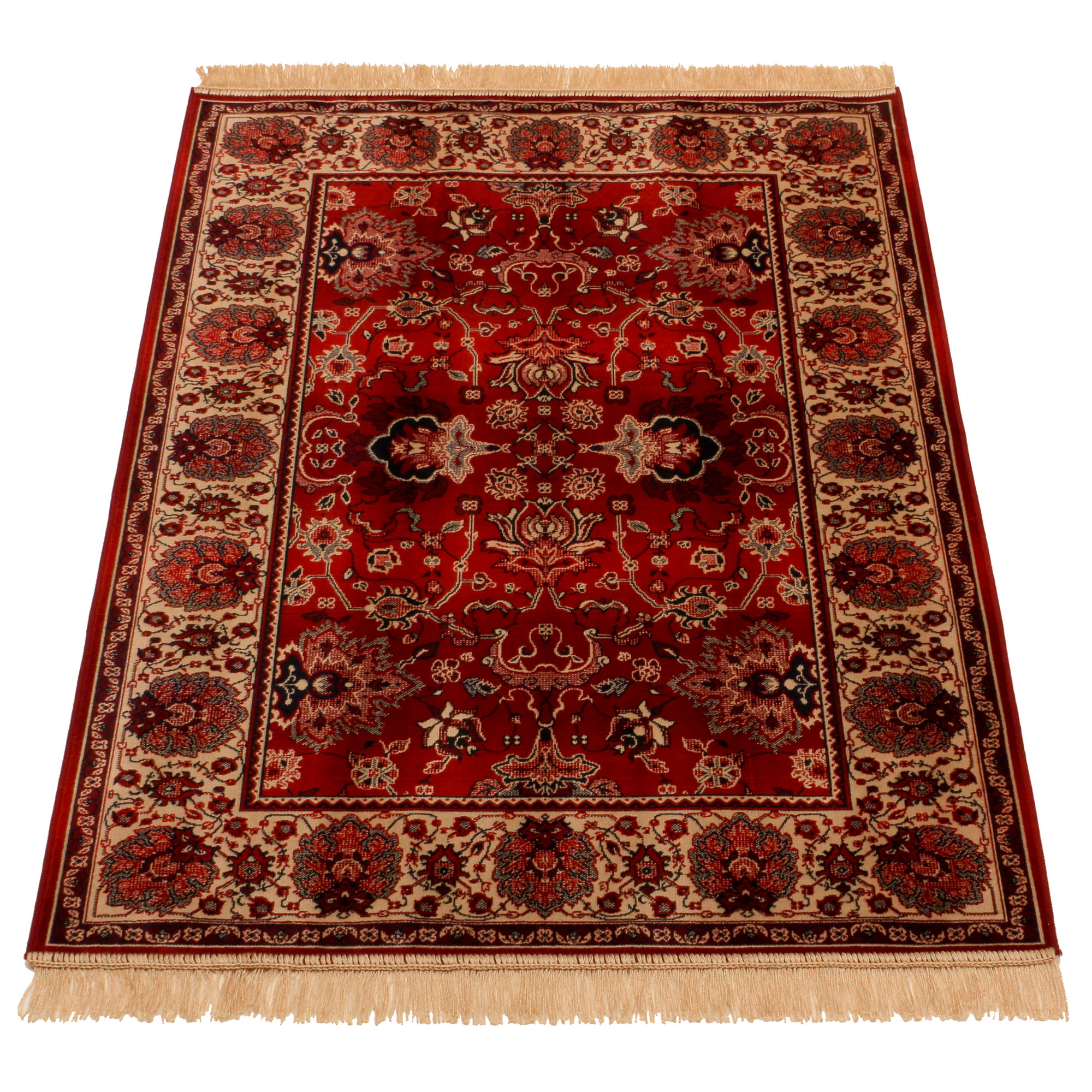 Barefoot Artsilk Rugs Indian Agra HandWoven Red Area Rug & Reviews